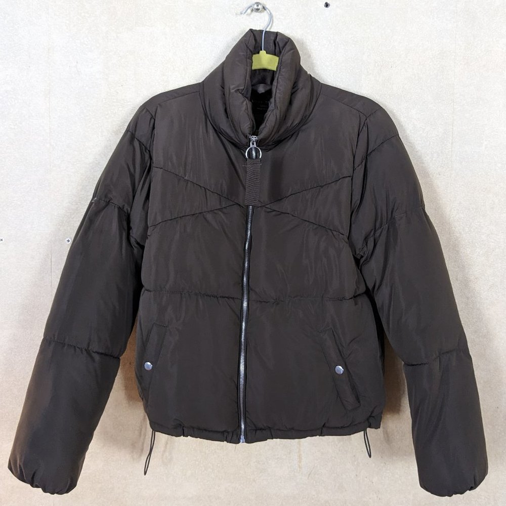 WORN ONCE! Love Tree, Army Green Cropped Puffer Jacket, Small
